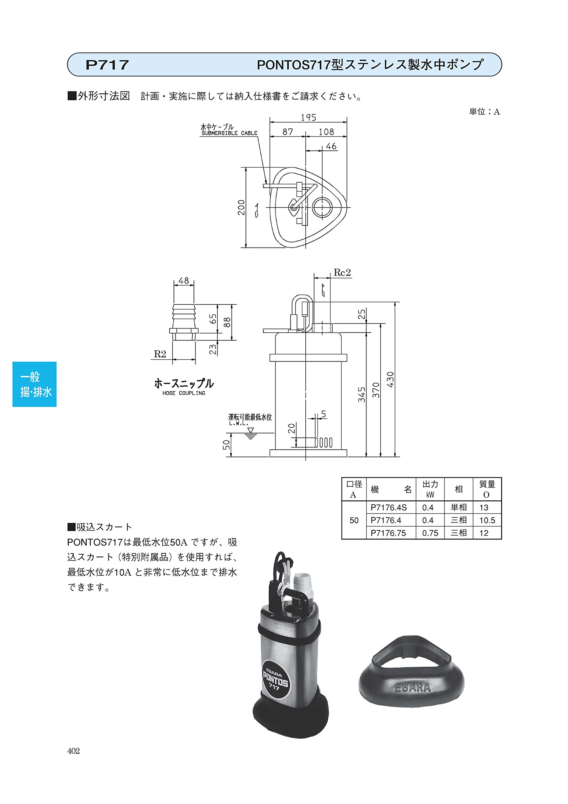 Amazon | 荏原製作所 ポントスシリーズ PONTOS717型 小型ステンレス製