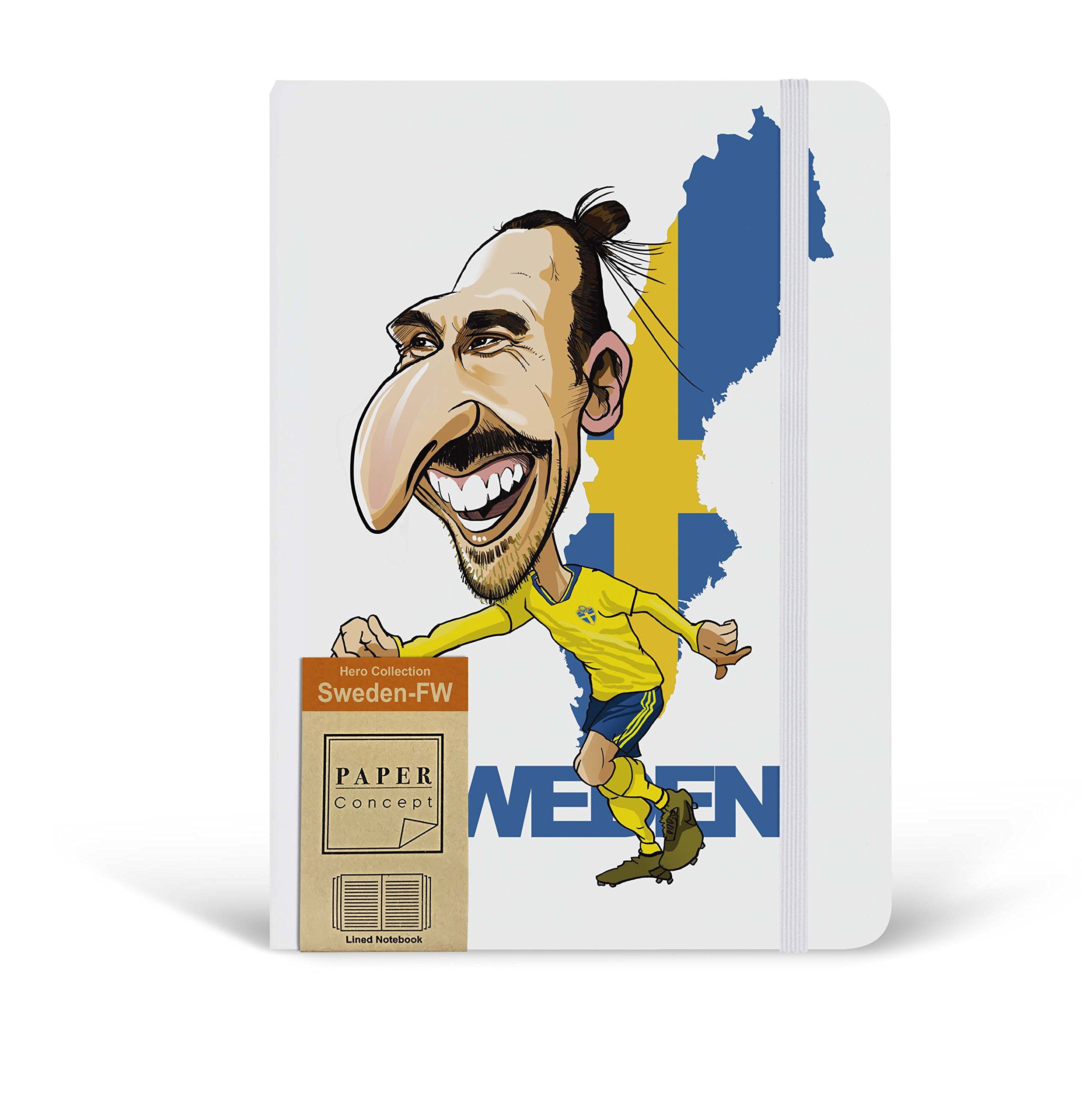 Sweden - Zlatan Ibrahimovic Worldcup 5.7 x 8 Inch Hardcover Classic Notebook/Lined Daily Journal/Creative Design Writing & Drawing Notebook