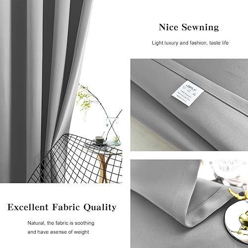 Miniatura 102 de Cortinas Opacas para Dormitorio con Aislamiento Térmico de Ojales Sólidos para Ventana Extra Anchas para Puerta Corredera, Juego de 2 Paneles de