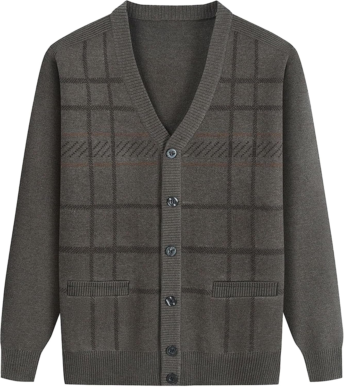 Button Down Winter Sweaters for Men Slim Fit Lightweight Knitted Sweater V Neck t Long Sleeve Knitted Cardigan
