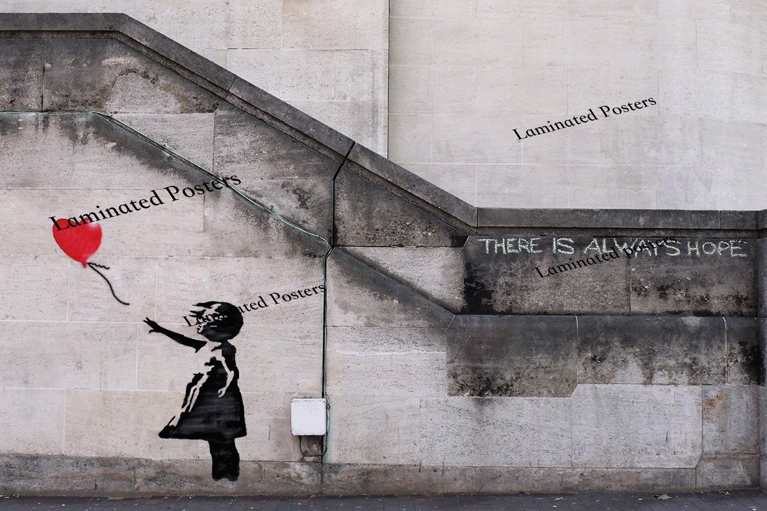 HUGE Banksy Balloon Girl " There Is Always Hope " MAXI PAPER Poster Measures 36" x 24 "Inches (91.5 x 61 cm) approx