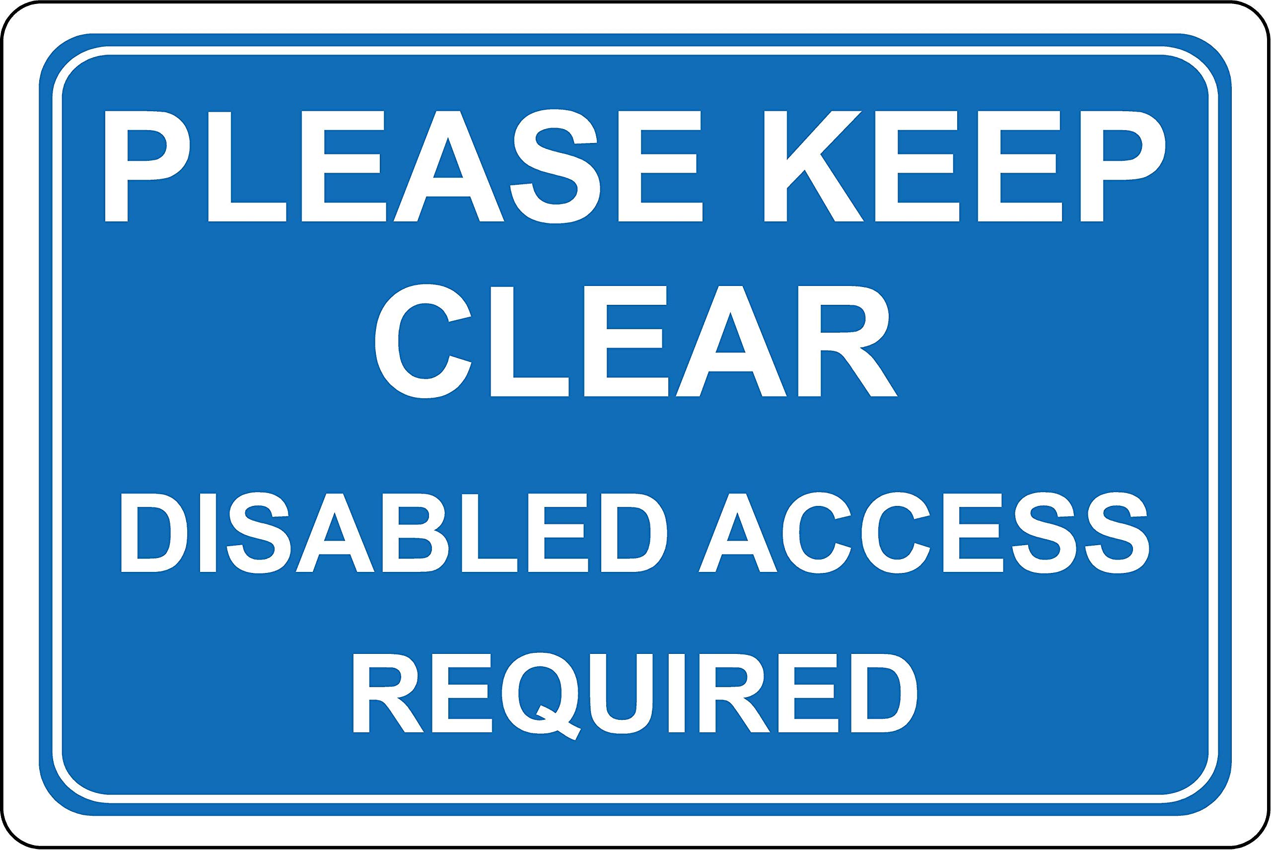 Kpcm Display Ltd Blue Please Keep Clear Disabled Access Required Disability Information Sign - 1.2Mm Rigid Plastic 200Mm X 150Mm