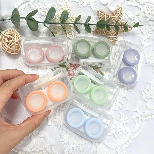 Miniatura 2 de Fundas para lentes de contacto, colorido soporte para lentes de contacto, estuche de contacto transparente, mini lente de contacto portátil para