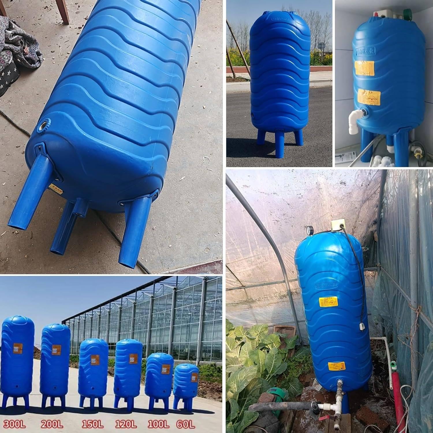 Tanque de Presión Automático PE 60L-150L para Pozo de Agua Vertical 100L/26.4GaL | Depósito Presurizado con Vejiga y Kit de Montaje | Almacenamiento para Bomba de Pozo,Hogar y Riego