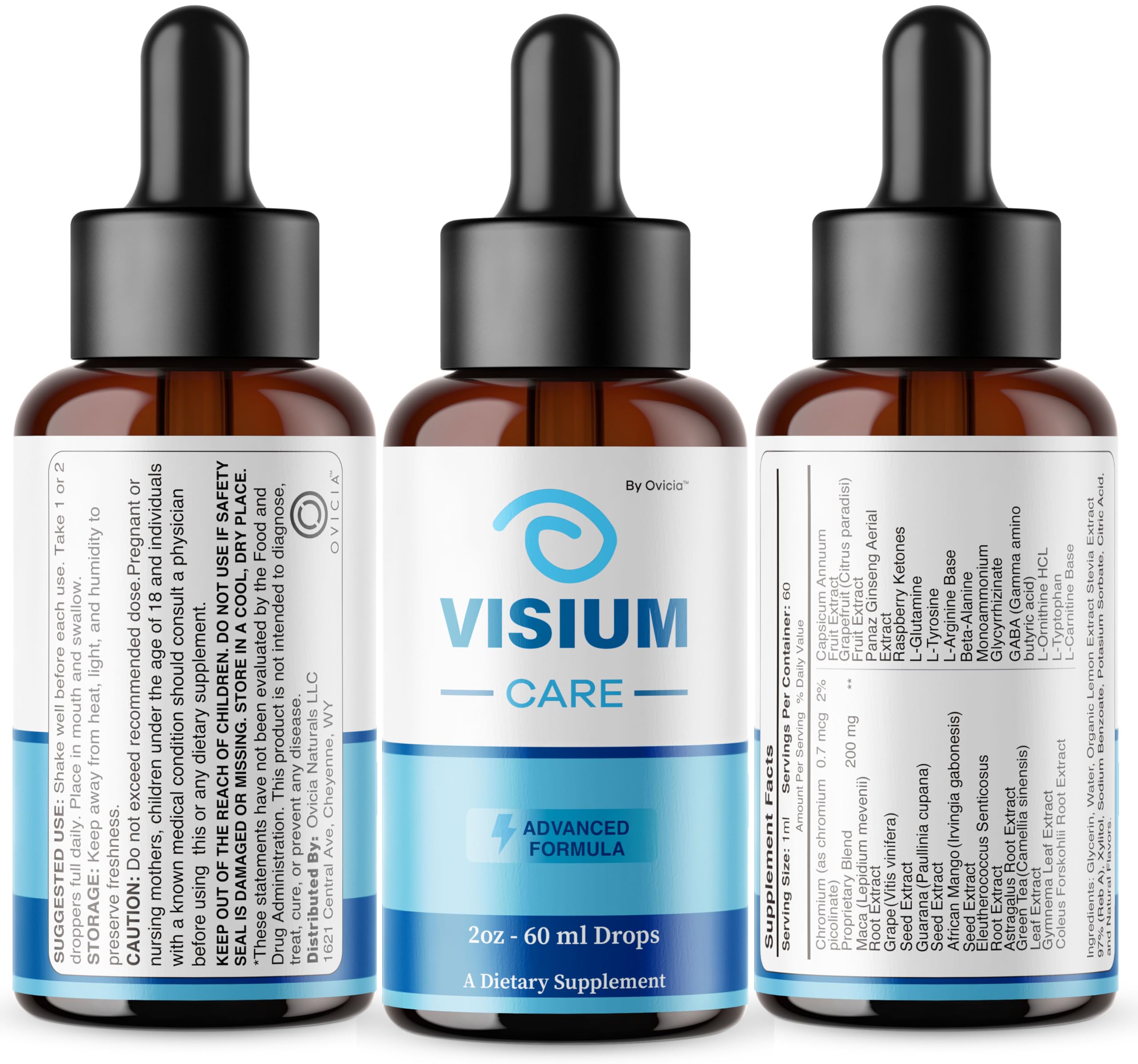 (5 Pack) Visium Care Drops - Official VisiumCare Oral Liquid Drops Advanced Premium Formula Maximum Strength, All Natural Ingredients Vitamins for Overall Health & Wellness, 5 Bottles for 5 Months — Amazon image 8