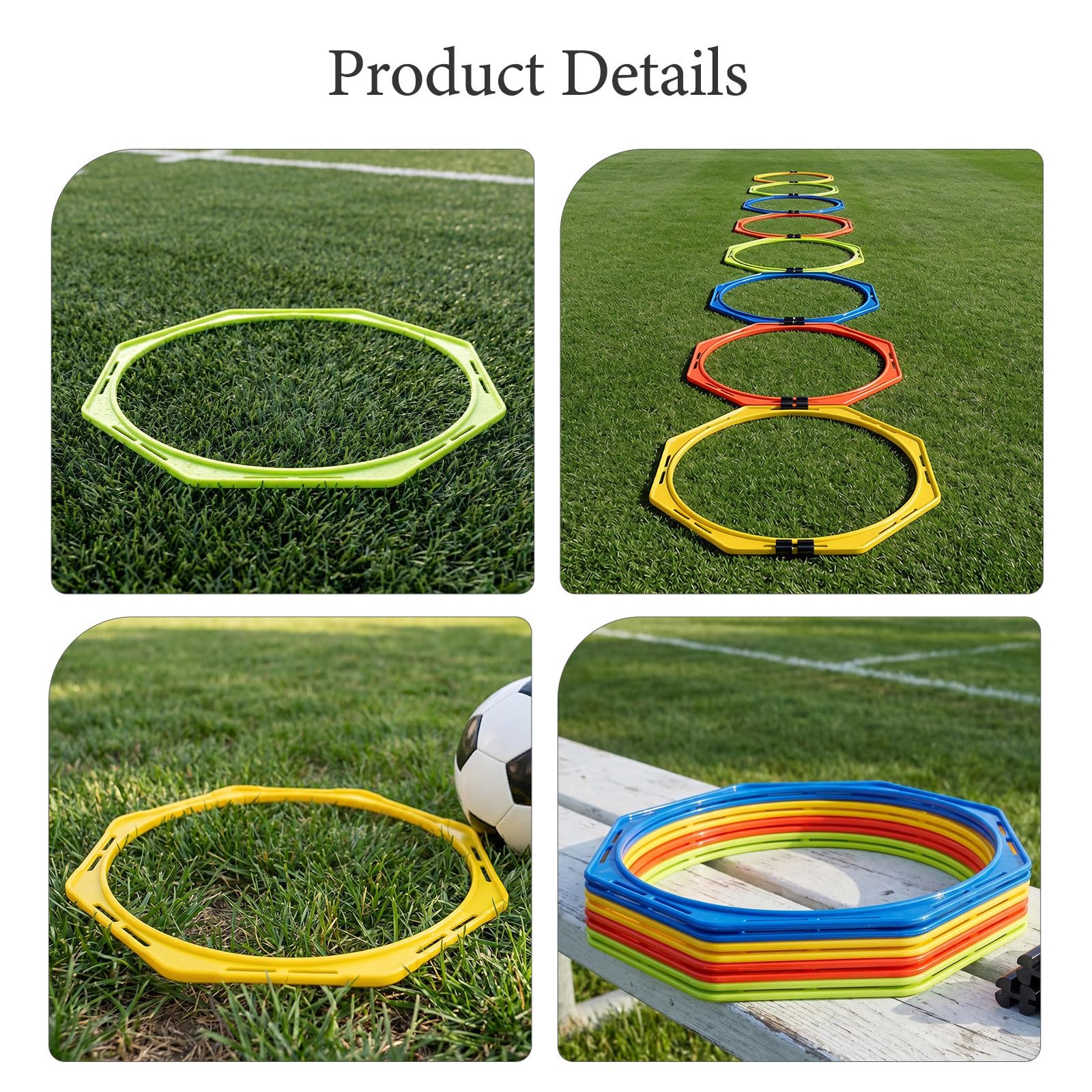 NUOBESTY 8 Piezas Aros de Agilidad de Plástico de 40cm para Fútbol y Perros