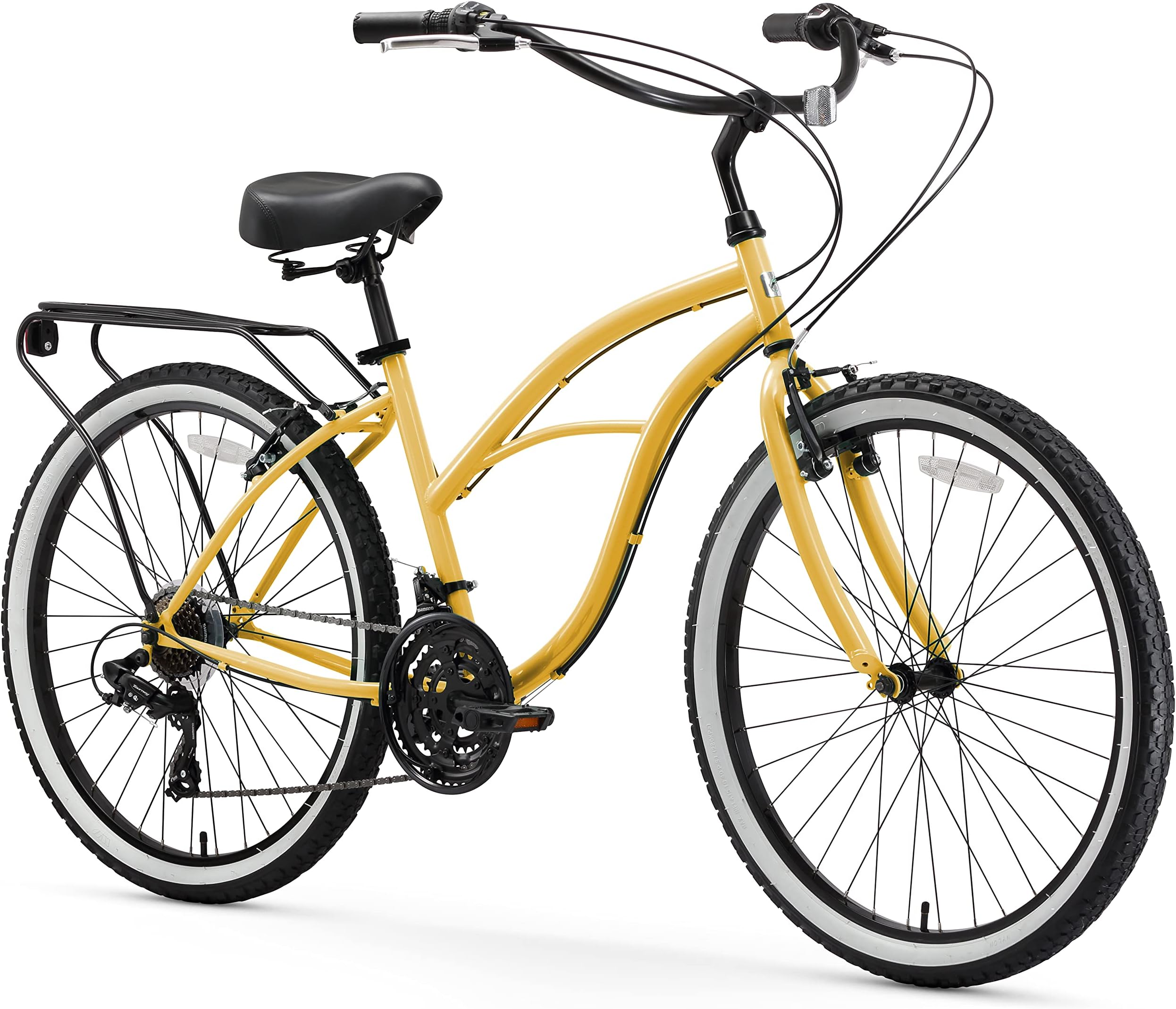 sixthreezero Around the Block Women's Cruiser Bike with Rear Rack (24-Inch, 26-Inch, and eBike)