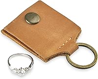 Vista 10 de Soporte de cuero para llavero, funda de viaje para anillo de boda, soporte para anillo de compromiso, bolsa para anillos, soporte para anillos