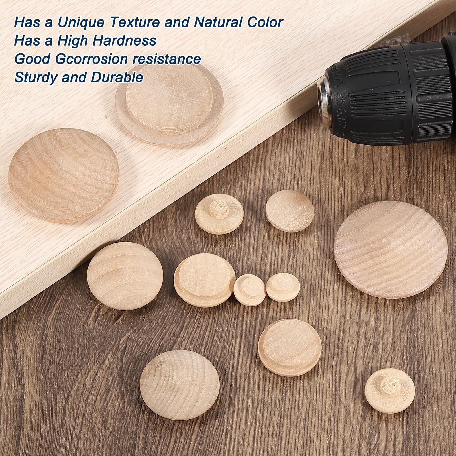 Sourcing Map 20 Tappi Per Bottoni In Legno, 20 Mm, Foro Per Vite In Legno Duro, Fungo, Tappi Per Mobili, Lavorazione Del Legno, Decorazioni Artigianali (25 Mm X 20 Mm