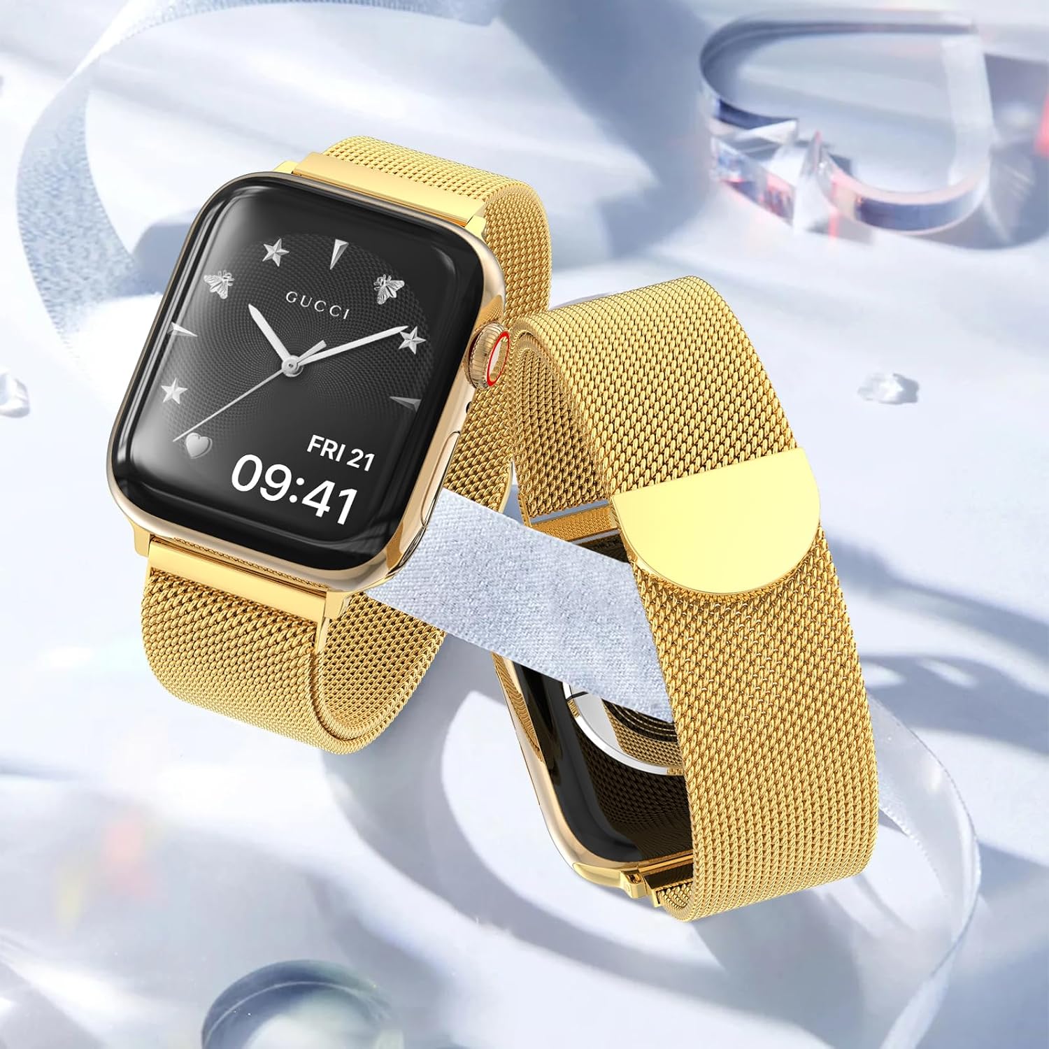 Original Stainless Steel Mesh Loop Compatible with Apple Watch 38mm 40mm 41mm 42mm 44mm 45mm 46mm 49mm Women Men, Magnetic Clasp Replacement for iWatch Bands Series 11 10 9 8 7 6 5 4 Ultra SE 3 2 1 - Image 6