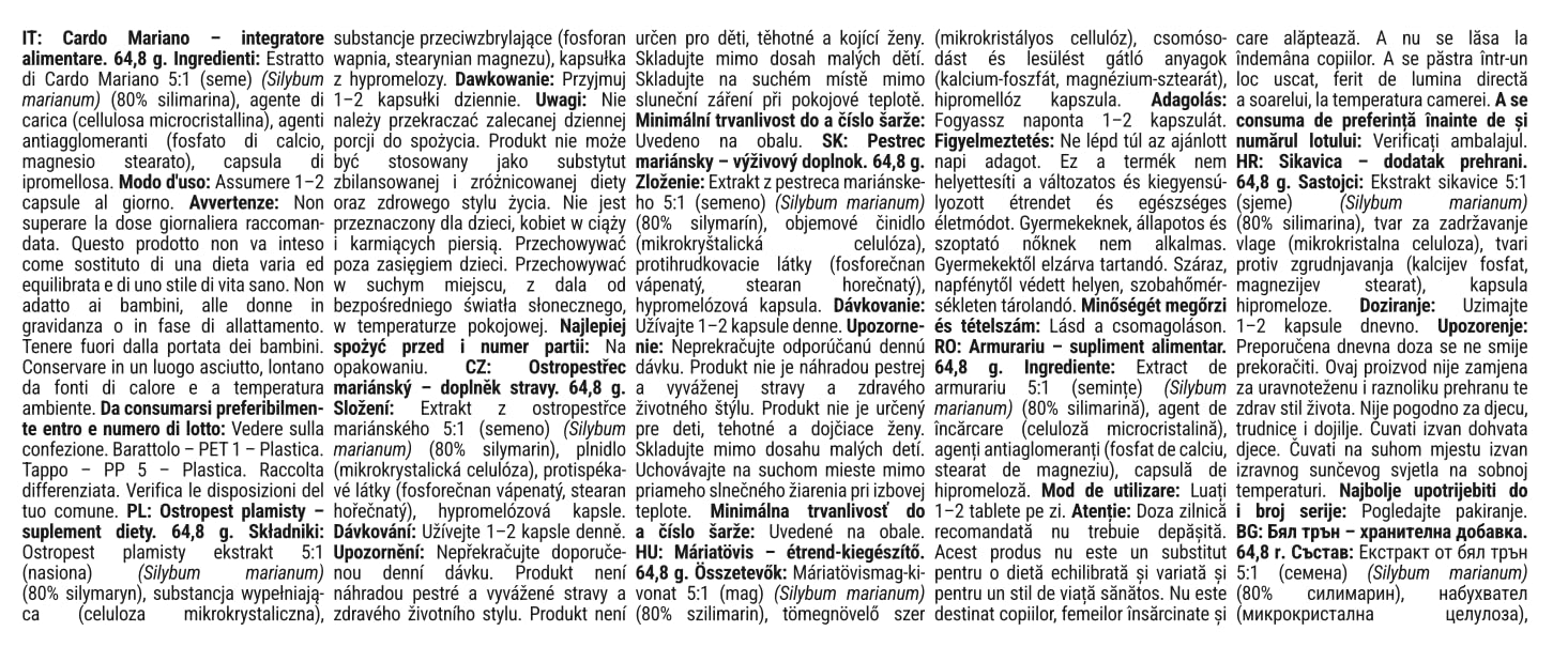 GymBeam Cardo Mariano - Estratto Vegetale - Protezione Epatica con l'80% di Silimarina - Capsule Senza OGM per Sostenere la Salute del Fegato - Potenziale Detossificante (90 caps)