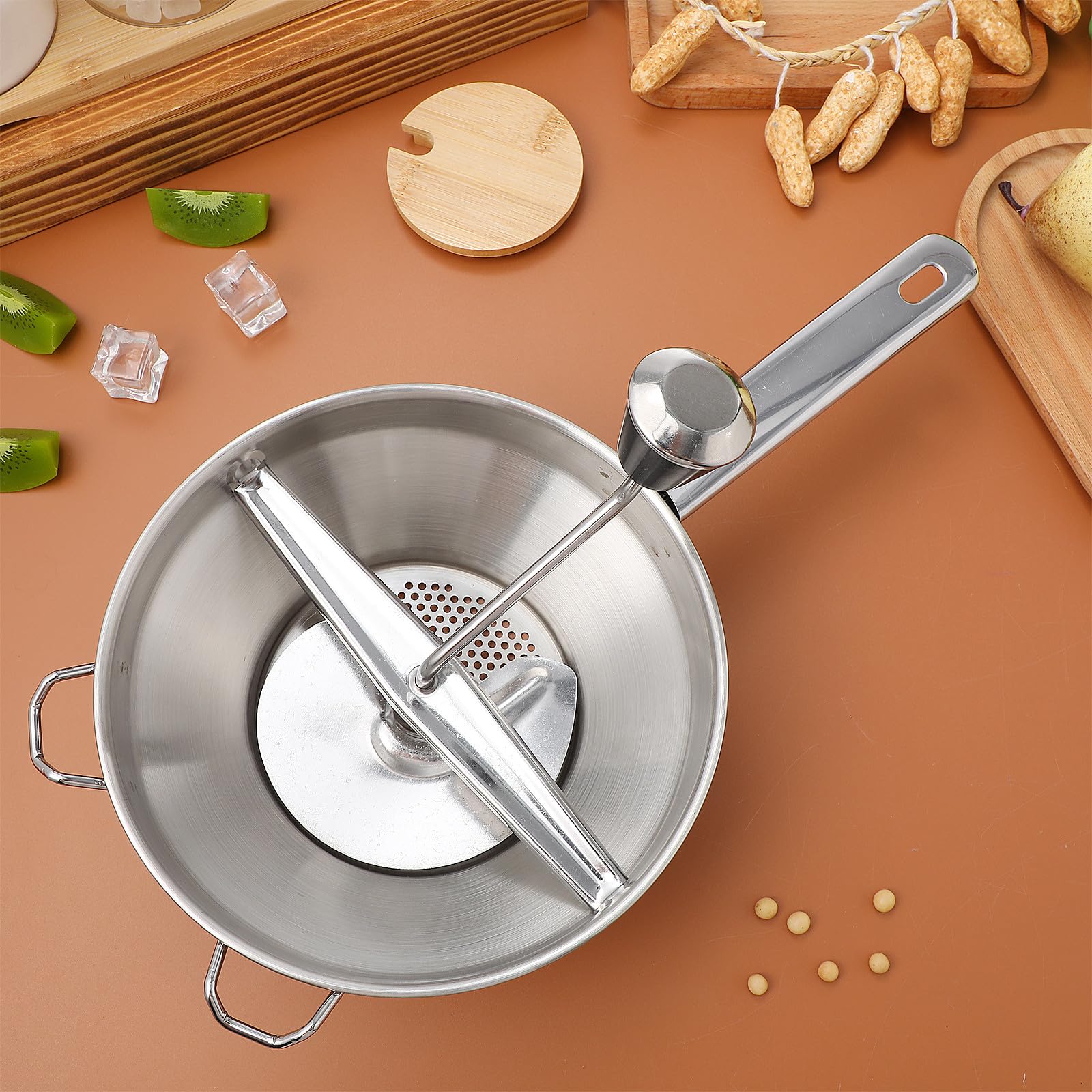 jojofuny Schiacciapatate e Design Ergonomico Resistente Manuale in Inossidabile per Preparare Purè di Funzionamento Semplice
