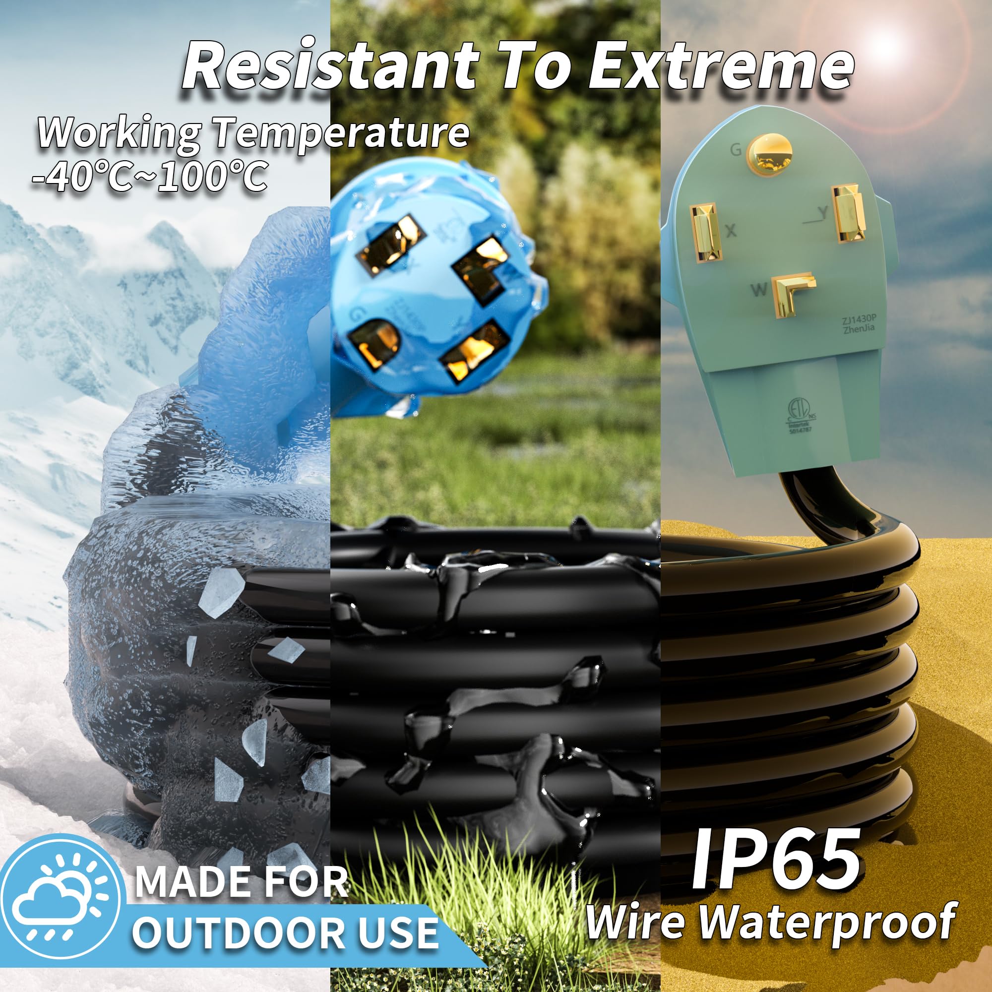 25-Foot 30 Amp Dryer Extension Cord - 4 Prong NEMA 14-30, Also Works For EV Charging