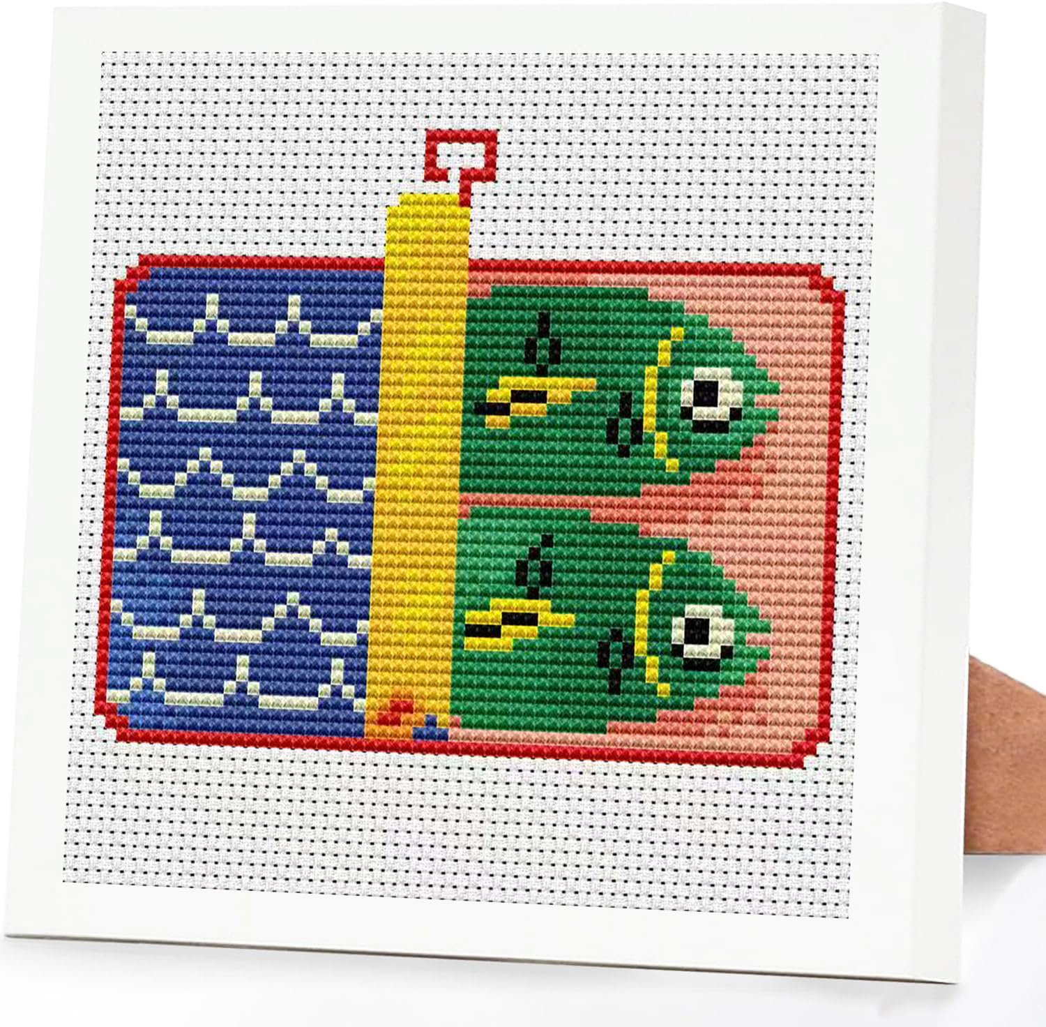 Canned Fish Stamped Cross Stitch Kits for Adults Beginners with Frame