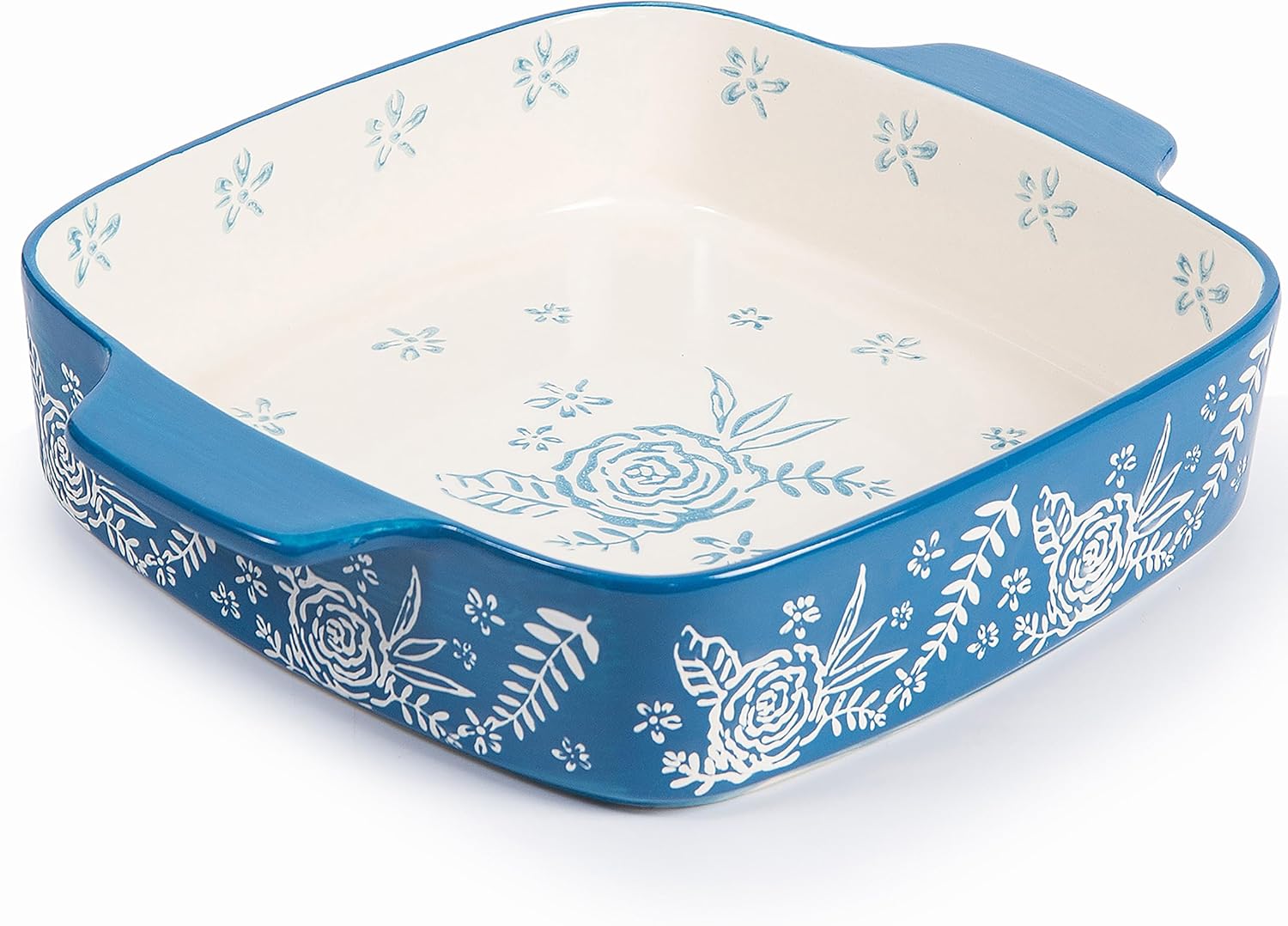 Wisenvoy Ceramic Baking Dish - 9x9 Square Rose Dish Pan Set for Brownies, Casseroles, Lasagna