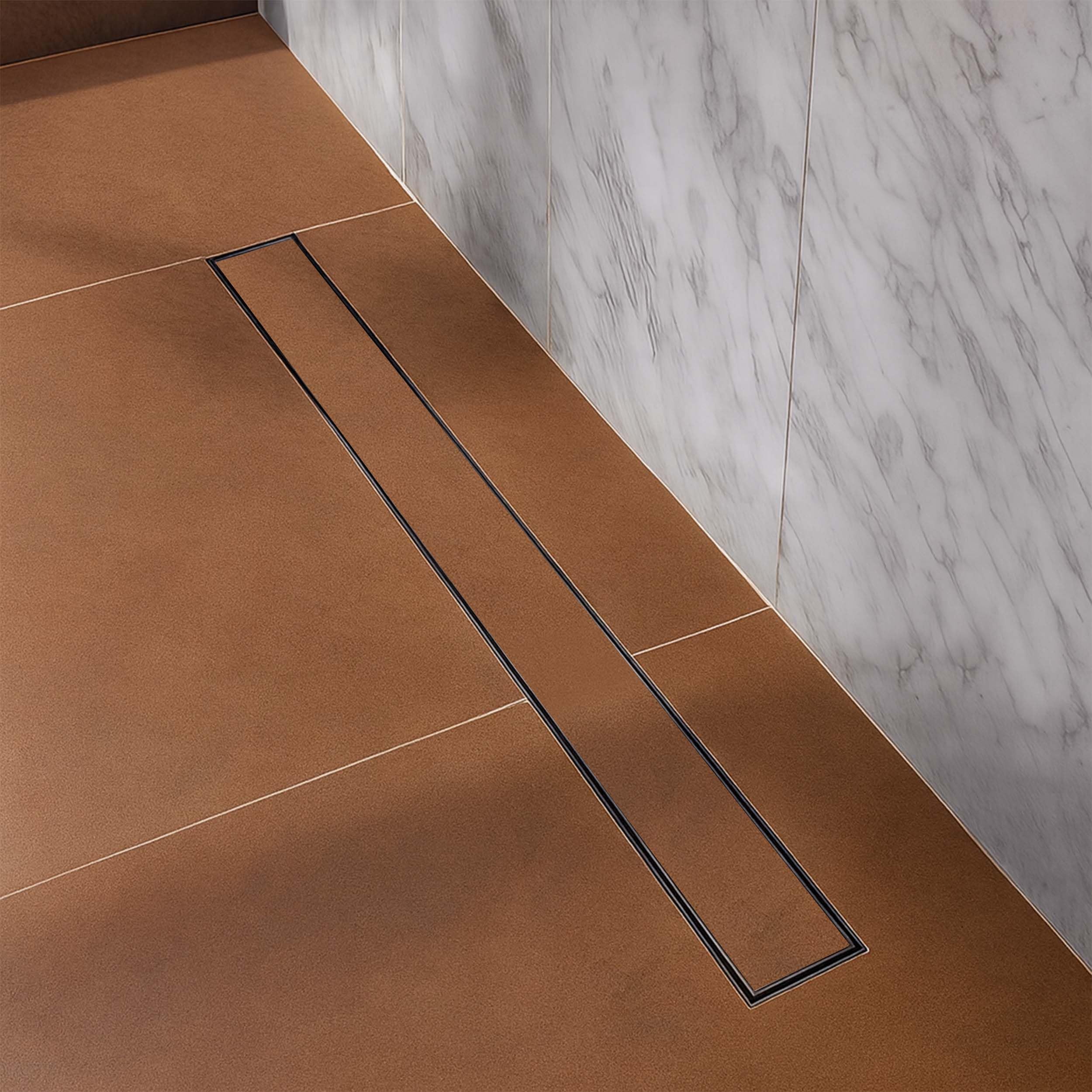 LIPKA Rectangular Tile Insert Shower Drain Channel | 18 x 2 Inches | Waste Water Floor Drain for 13mm Tile | 304 Stainless Steel | Invisible Bathroom Shower Drainer Channel Trap Jali with Side Hole — Amazon image 11