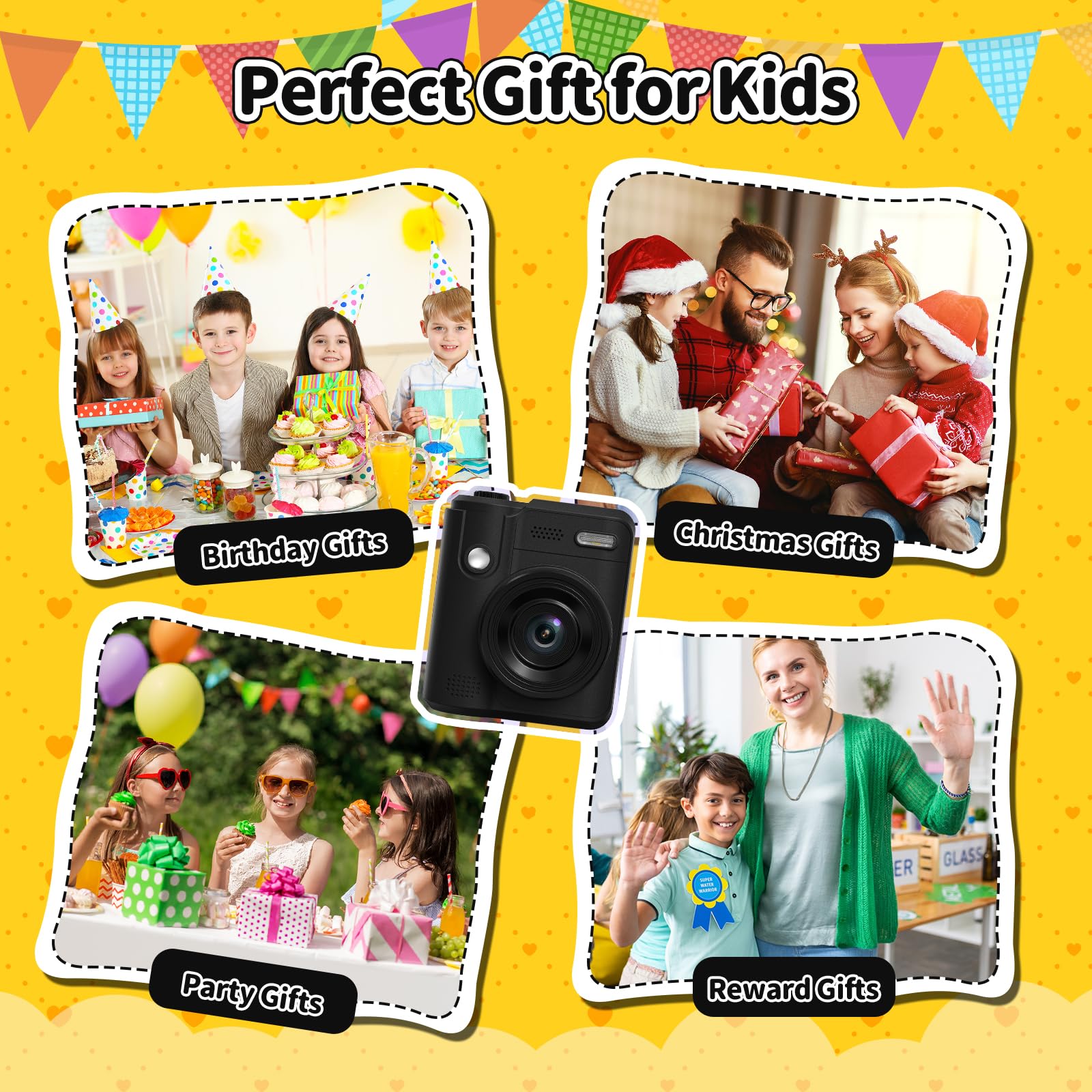 Gofunly Camara Fotos Infantil Instantanea, 2,0" 1080P Camara Fotos Infantil con Tarjeta de 32GB y Papel Fotografia, Juguete Cámara Instantánea Regalos para Niños y Niñas de 3-12 Años (Negro) — view 7