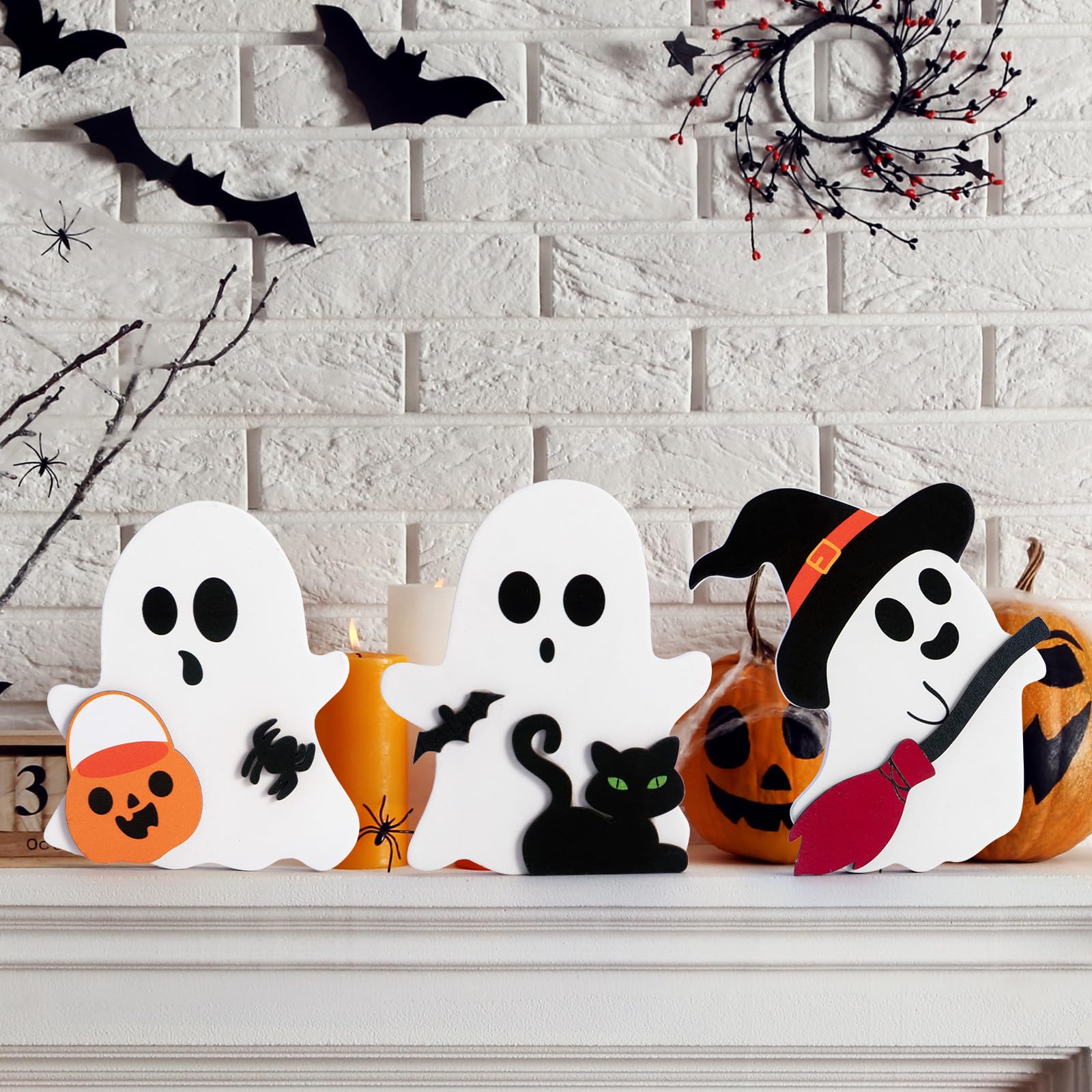 Niedliche Halloween-Geister-Deko Mit Kürbis – Acryl-Tischdekoration Für Partys