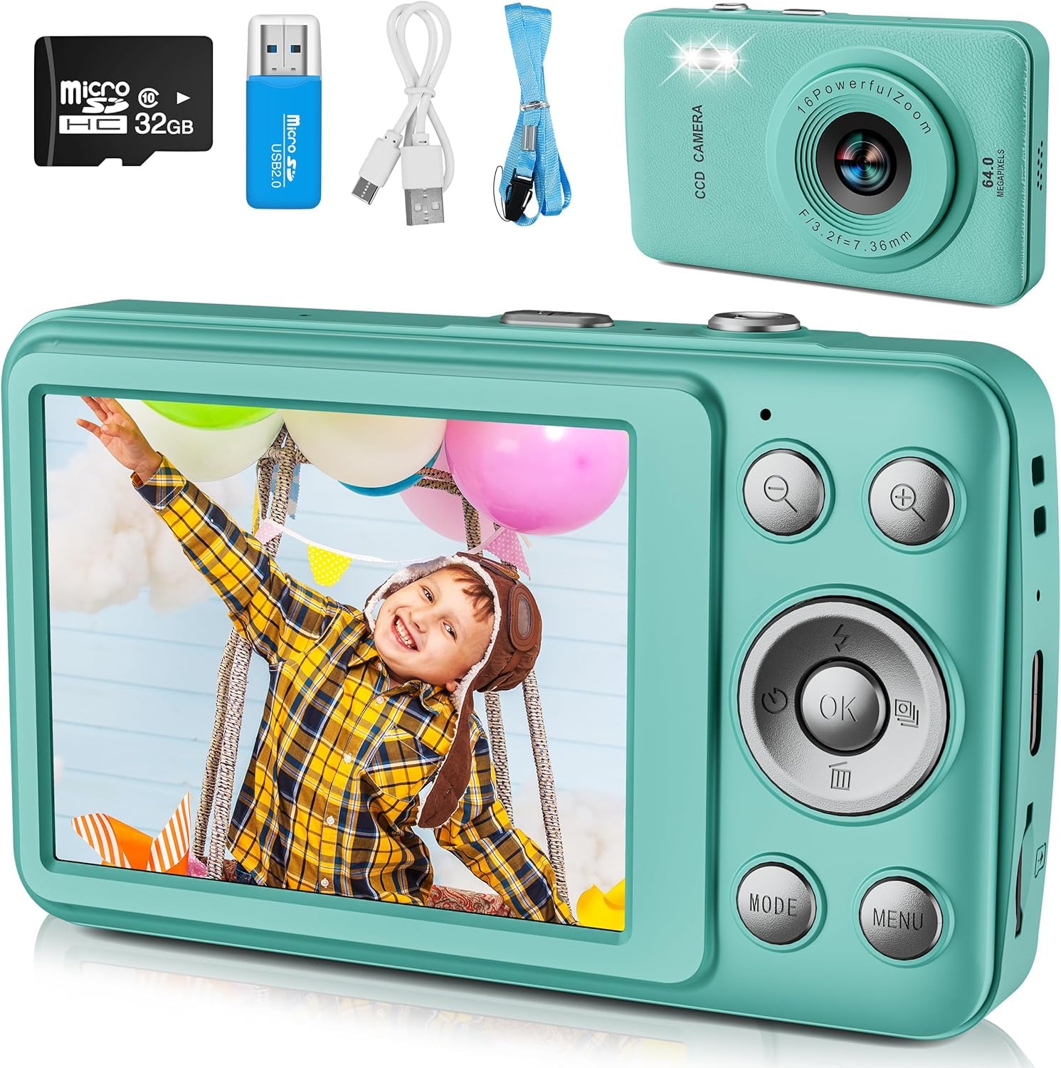 Kids Camera Toys for Boys Girls,Digital Video Camera Toys for Kids with MP3 Music Player and 32GB SD Card,Ideas Birthday Gifts for 4 5 6 7 8 9 10+ Years Old Little Girls and Boys