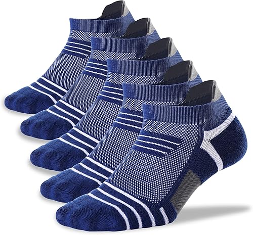 Kodal Ankle Compression Socks, Copper Yarn Low Cut Training Socks, Odor Free Moisture-wicking Arch Support Cushion(5 Pairs)