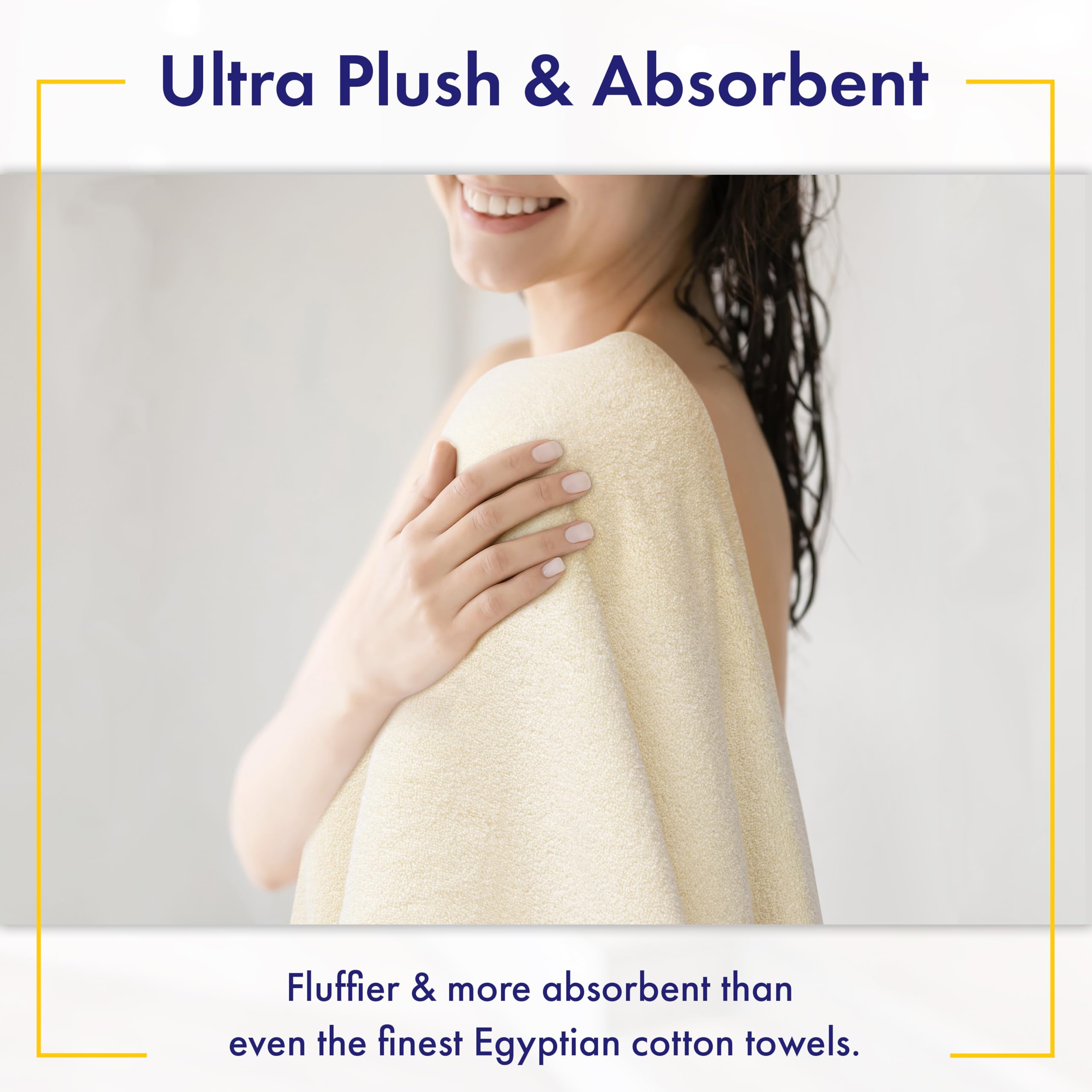 Alusa Home Toallas de baño ultrasuaves y afelpadas de Viscosa de bambú, Toallas de baño de Lujo de 700 g/m², Juego de 6 Piezas, súper absorbentes y de Secado rápido (papiro)