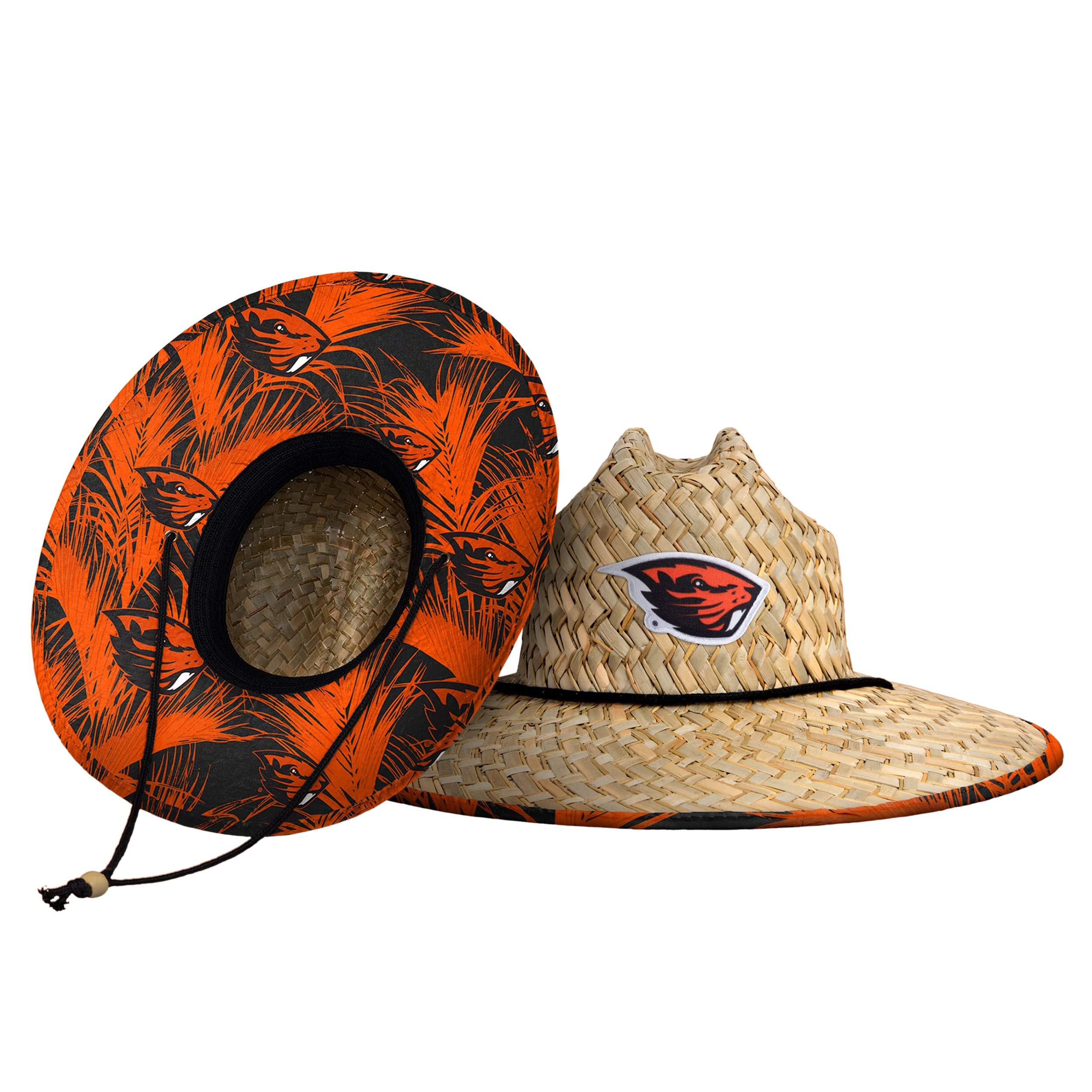 FOCOMen's NCAA College Team Logo Floral Lifeguard Beach Straw Sun Hat