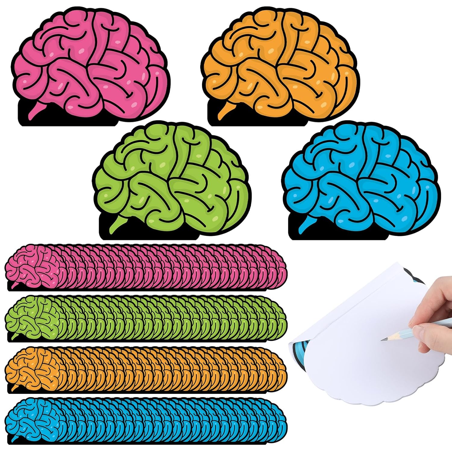 AmazingSpark Brain Shaped Notepads Set, 24 Pack Colorful Portable Memo Pads 5 x 3.75 Inches, Thick Waterproof Cover & Blank Pages, Fun Novelty Stationery for School Office Gifts      Unknown Binding