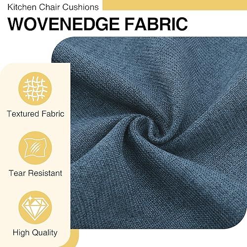 Miniatura 5 de Tromlycs Cojines de silla para sillas de comedor, cojines de asiento de cocina, cojines con lazos para interiores, antideslizantes, oficina, 18 x 18
