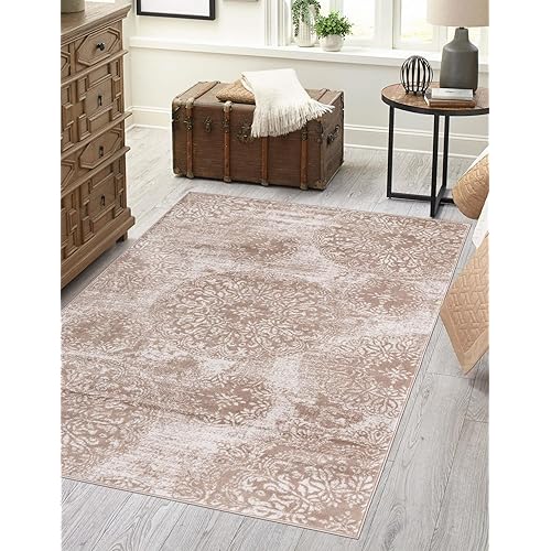 Unique Loom Sofia Collection Area Rug - Grand (6' 1" x 9' Rectangle, Beige/ Ivory)