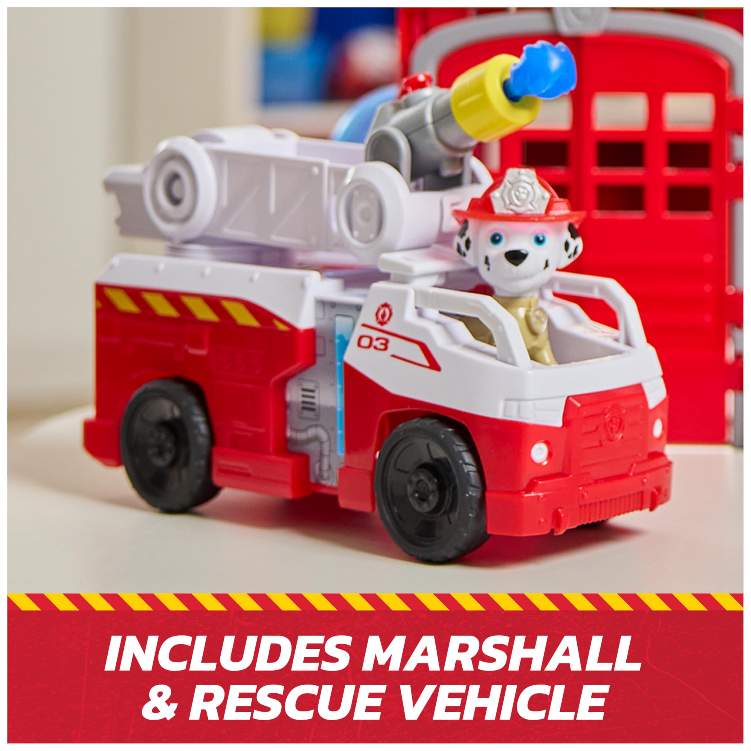 Centrum dowodzenia ratownictwem strażackim PAW Patrol z figurką Marshalla, zabawkami dla dzieci dla chłopców i dziewcząt w wieku od 3 lat