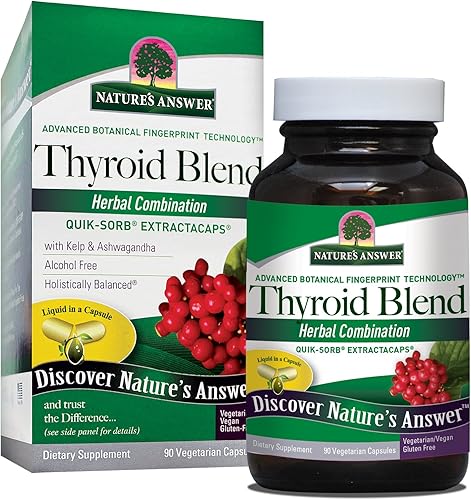 Nature's Answer Thyroid Complete Blend Cápsulas vegetarianas 90 unidades | Apoya la tiroides | Potenciador de energía natural | Promueve el