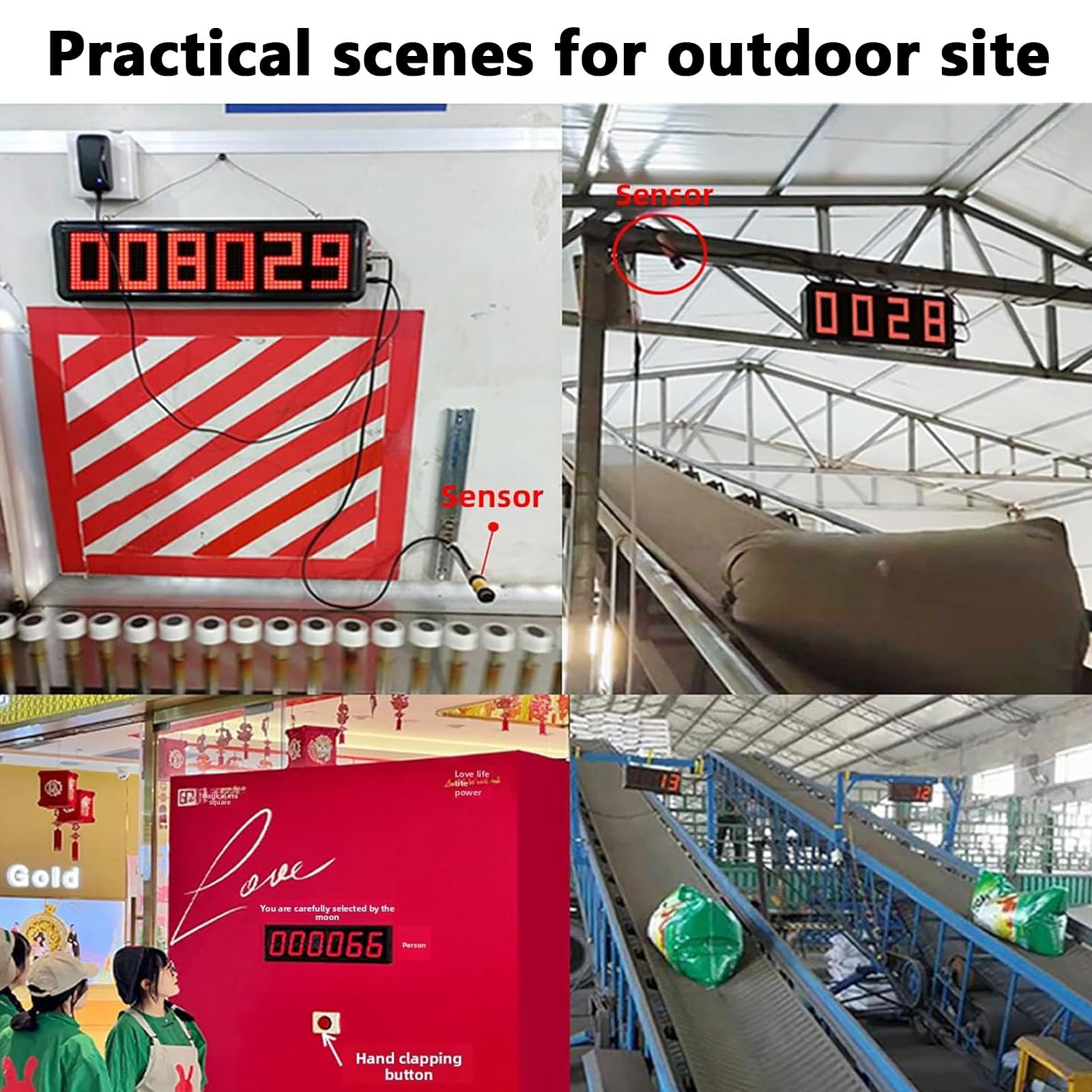 Compteur numérique LED à 4 chiffres, affichage de la distance d'induction de 70 cm, mémoire de panne de courant, pour le comptage de pièces de production