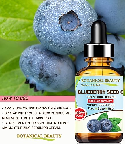 Miniatura 4 de Botanical Beauty Aceite de semillas de arándano 100% puro virgen natural sin refinar prensado en frío 0.5 onzas líquidas - 0.5 fl oz para cara,