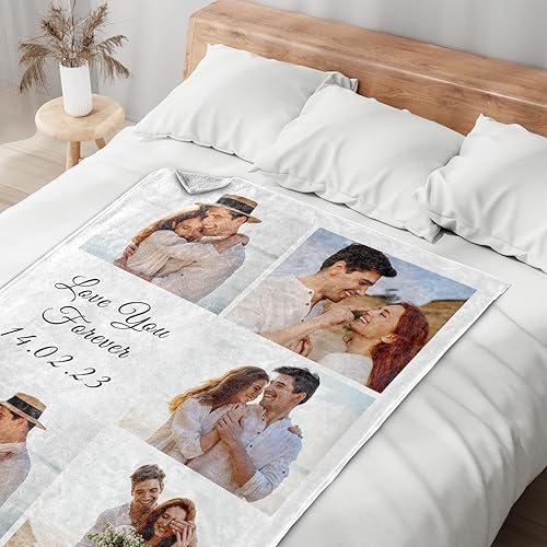 Vista 23 de Regalos personalizados para el día del padre para papá de parte de hija, hijo o niños, manta personalizada para el día del padre con fotos, regalos