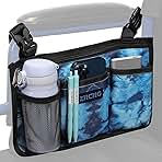 Wheelchair Side Bag, Wheelchair Armrest Pouch Accessories with Cup Holder, Storage Bag for Walker, Rollator, Electric Scooter Wheelchairs, Ideal Gift for Mother's Day & Father's Day