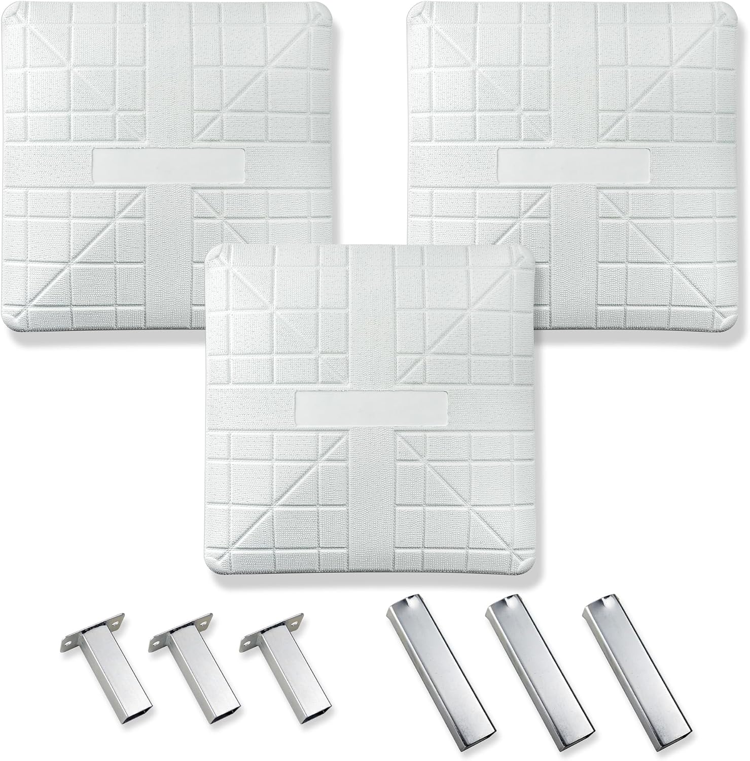 Cannon Sports Pro Molded Base Set of 3 for Baseball and Softball - 18" x 18" Molded Rubber with High-Density Foam Core Ground Anchored Bases - Includes 1st, 2nd, 3rd Base