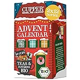 Cupper Bio Tee Adventskalender 2024, Geschenk Weihnachten, Weihnachtskalender ohne Schokolade mit 24 Teebeuteln