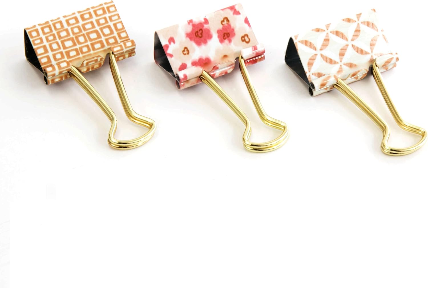 U Brands Binder Clips, Medium 1-1/4-Inch Width, 1/2-Inch Paper Holding Capacity, Floral Nature Colors, 6-Count - 243U06-24
