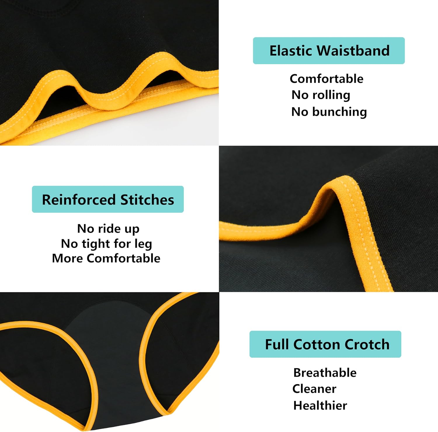 Girls Period Underwear Period Panties for Teens Menstrual Leakproof Protective Cotton Briefs
