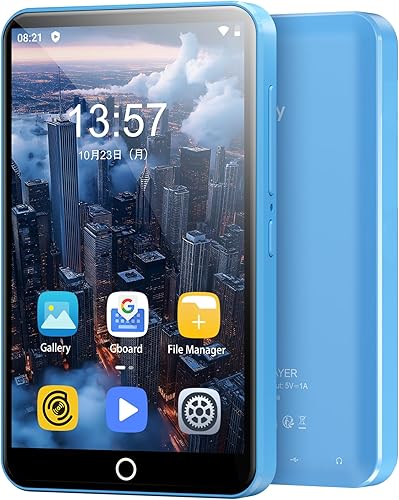 Reproductor MP3 de 80 GB con Bluetooth y WiFi, reproductor de música MP3 y MP4 con Spotify, Tienda Music, Deezer, Audible, pantalla táctil IPS de