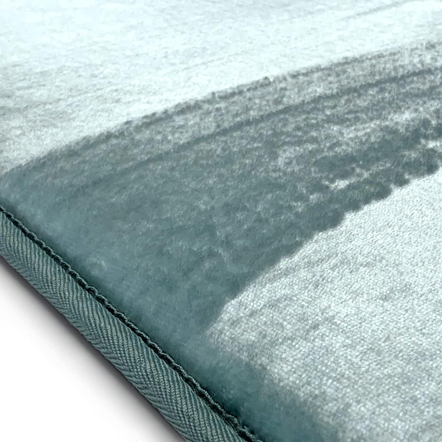 MICRODRY SoftLux Solid Bath Mat for Bathroom, Extra Thick Memory Foam Bathroom Rugs with GripTex Skid-Resistant Base, Charcoal Infused Absorbent Bath Mat, 24x58, Runner, Aqua