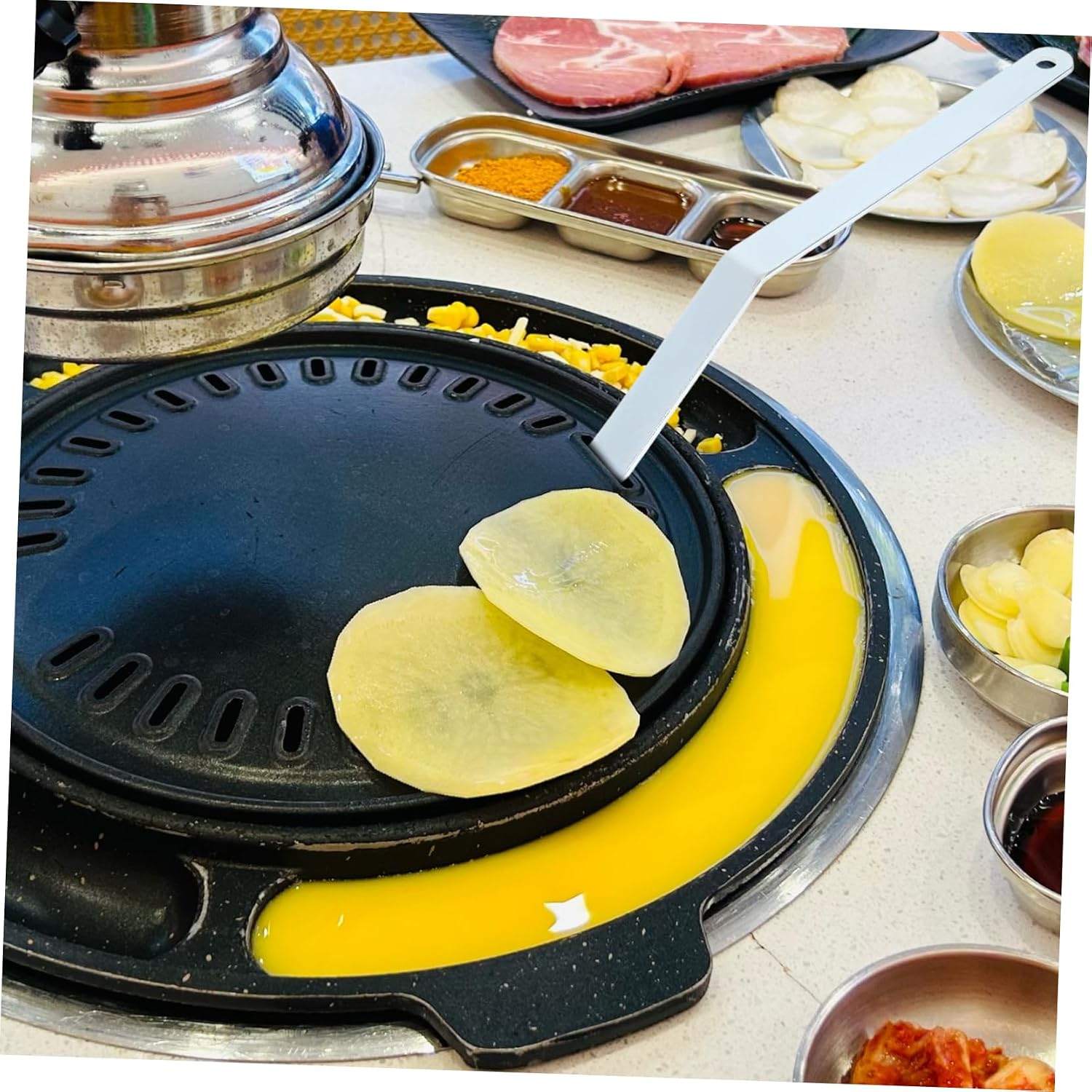 POPETPOP BBQ Accessories Grate Lifter Heat Insulation Tool for Outdoor Cooking Easy to Clean