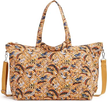 Cotton Overnight Travel Tote Travel Bag, French Hens