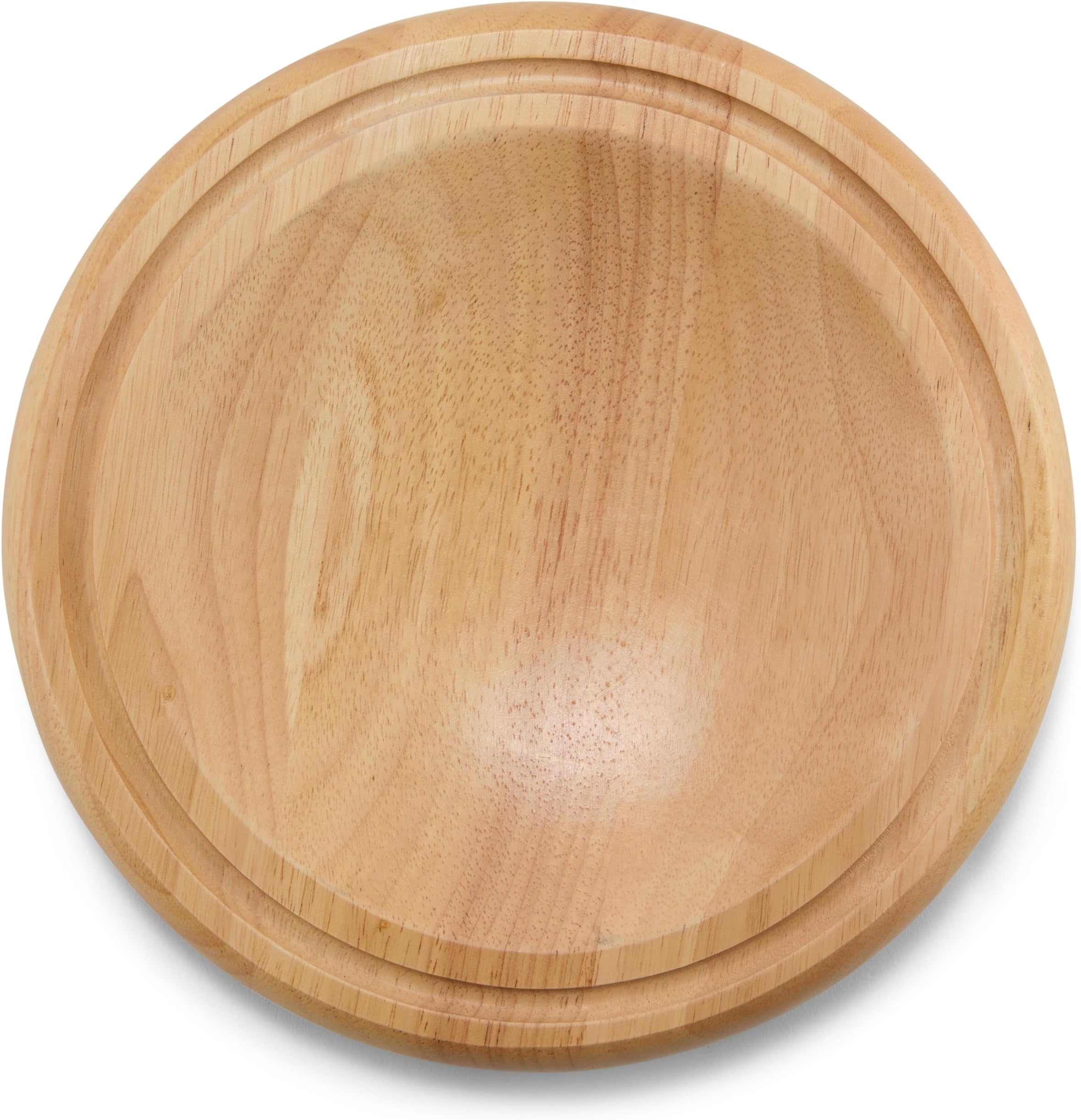 Checkered Chef Mezzaluna Cutting Board - Small Round Wooden Chopping Board For Mincing and Rocker Knives