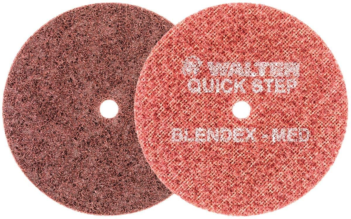 Walter Blendex Surface Conditioning Disc - [Pack of 10] Maroon Medium Grit Metal Grinding Disc. Power Finishing Tools