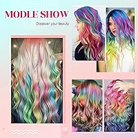 Vista 6 de FELENDY 12 extensiones de cabello con clip de color, lacio, ondulado, sintético, para mujer