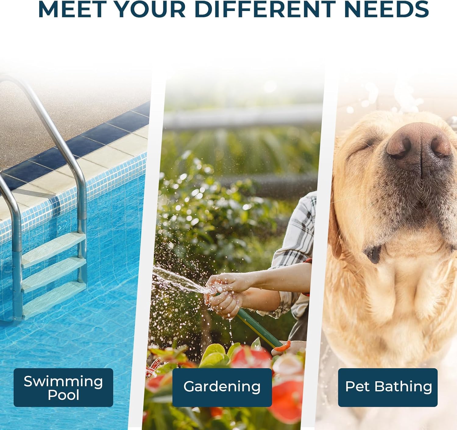 Crystala Garden Hose End Pre-Filter for Swimming Pool, Hot Tubs, Spa, Inflatable Pool, Ponds, Greatly Reduces Bad Taste, Odors, Chlorin and Sediment, up to 8,000 Gallons, 3 Pack