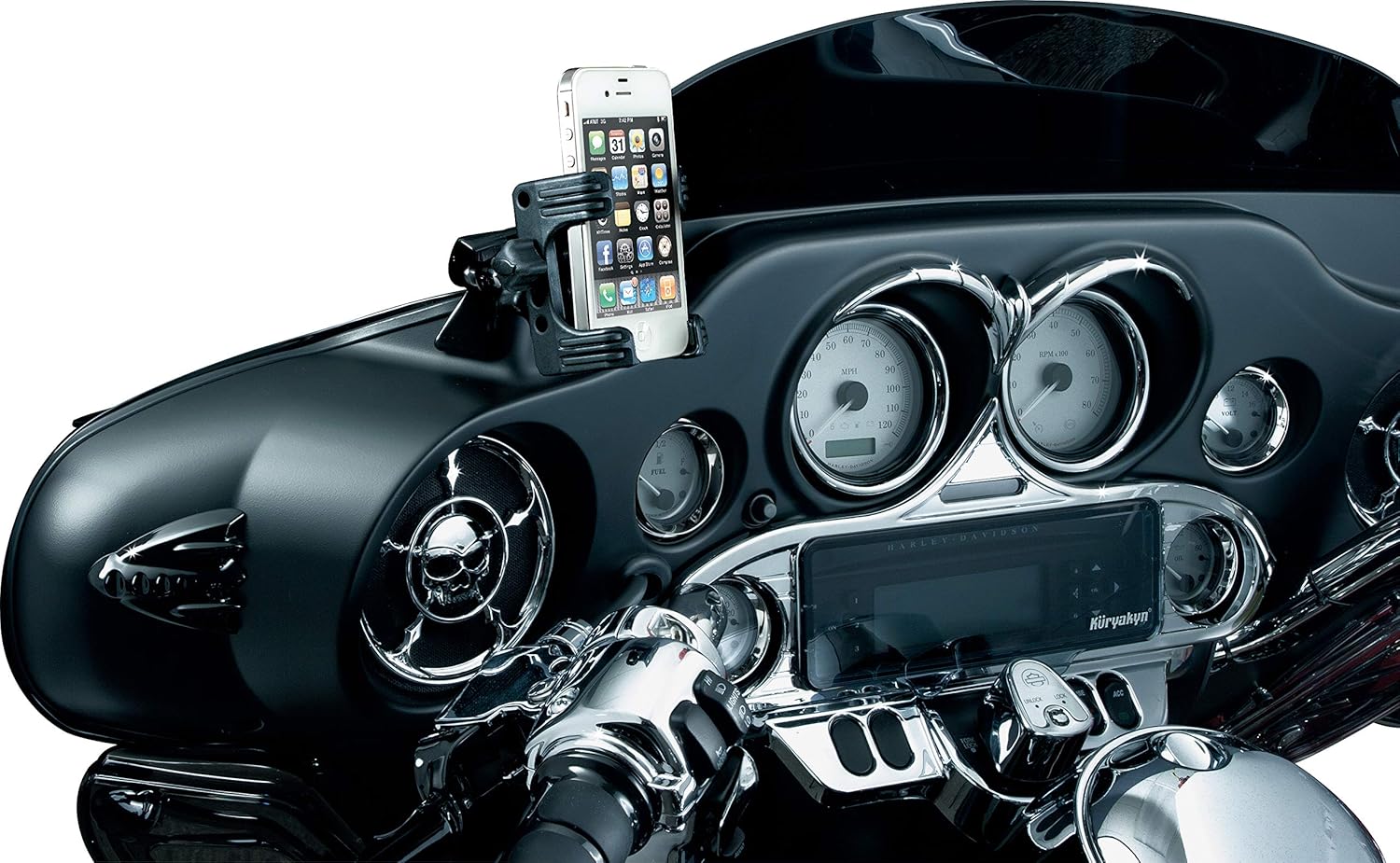 Kuryakyn 1697 Motorcycle Accessory: Fairing Mounted Standard Tech-Connect Cradle Mount Kit for 1996-2013 Harley-Davidson Motorcycles, Left Side, Black : Automotive