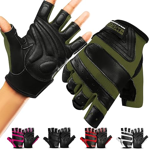 WYOX Guantes de levantamiento de pesas para entrenamiento de gimnasio  Palma acolchada antideslizante, guantes de gimnasio para mujeres y hombres,