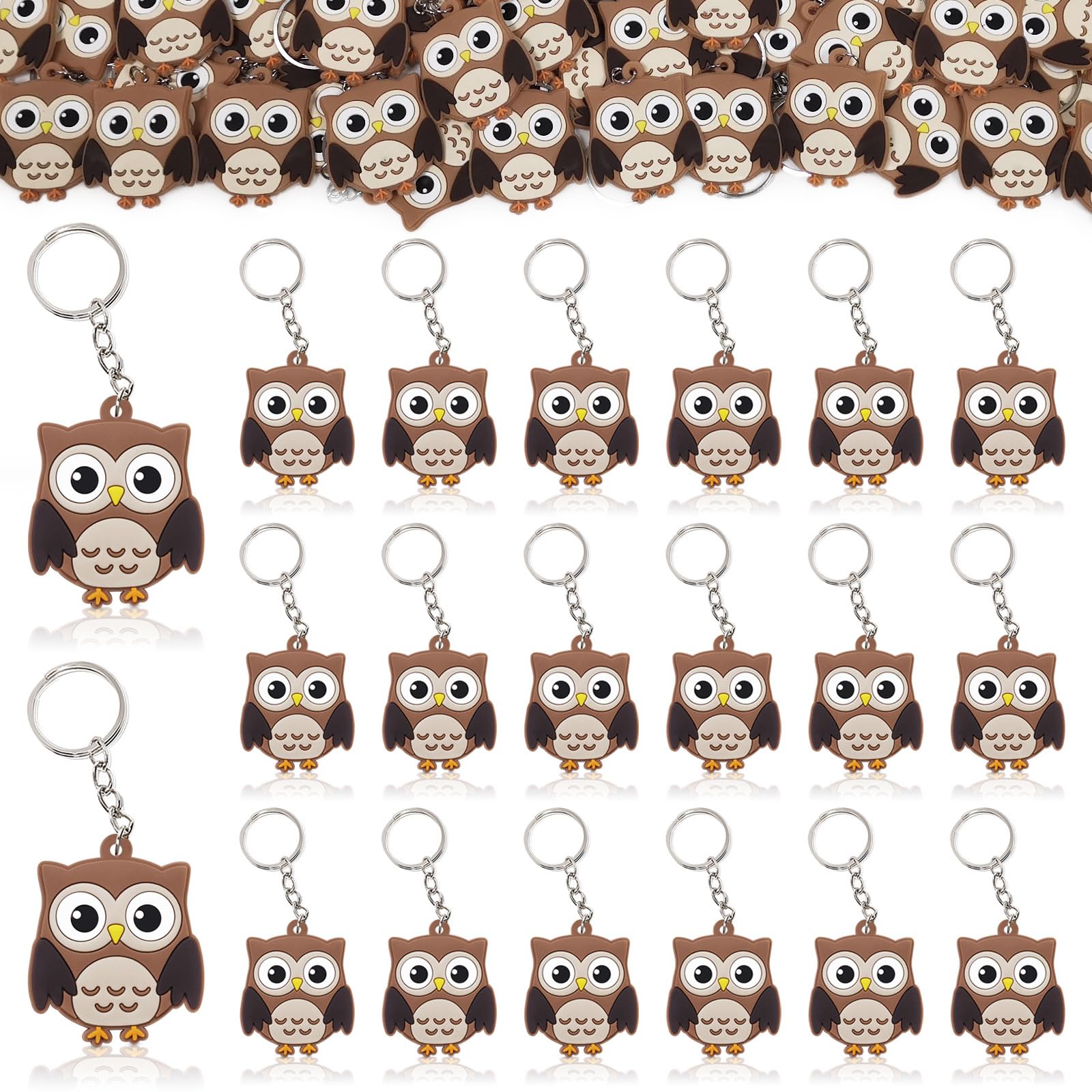 CiciBear 24 Pack Owl Keychains - Forest &amp; Jungle Safari Themed Party Decoration for Guests, Kids Birthday &amp; School Party